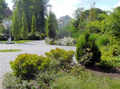 Blick vom Haus in den Vorgarten